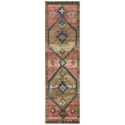 Sale (D568) Freya Pink Medallion Washbale Runner, 2 7