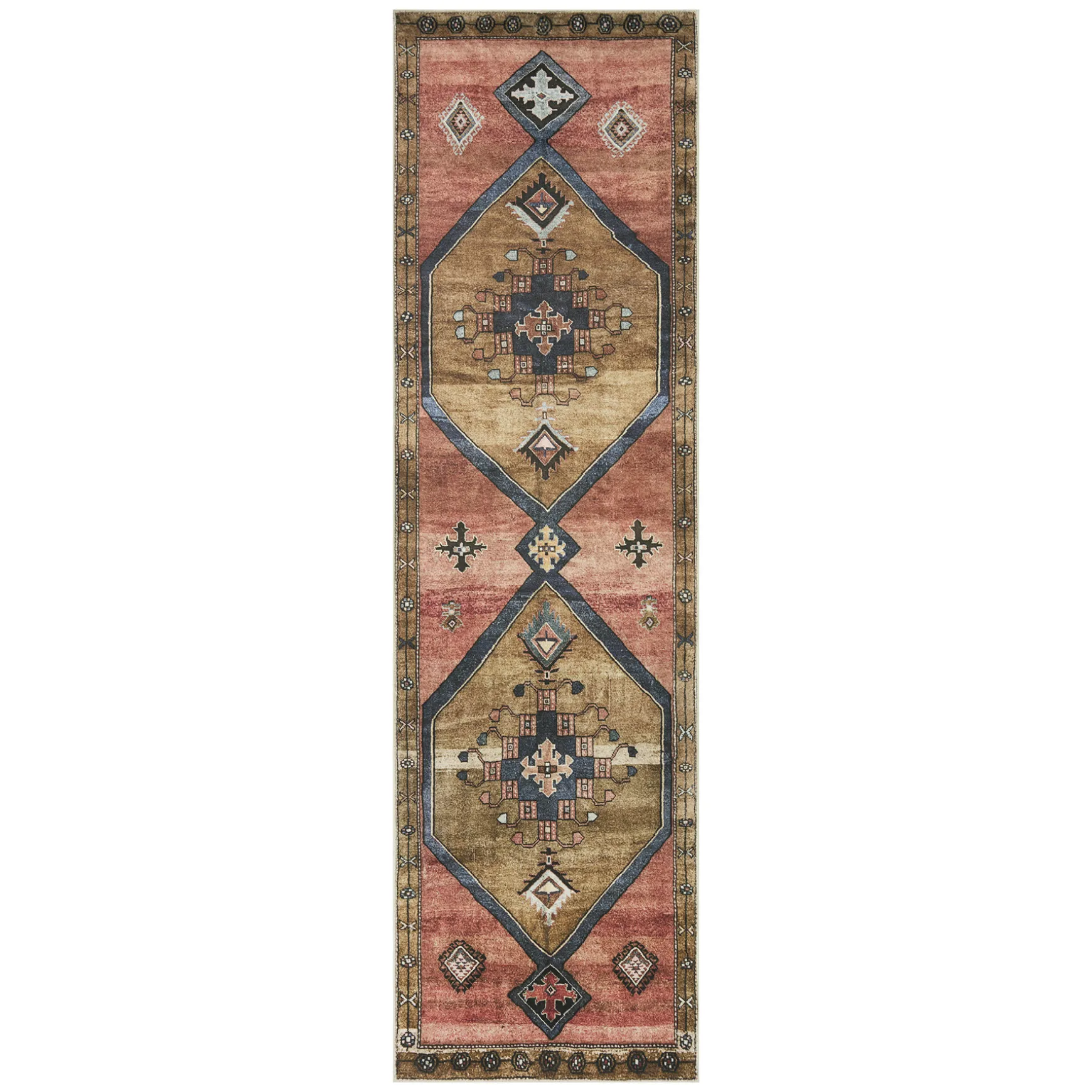 Sale (D568) Freya Pink Medallion Washbale Runner, 2 7