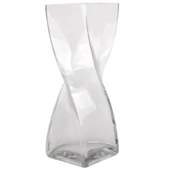 Sale Laila Ali Clear Glass Twisted Pillar Vase, 12