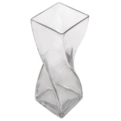 Sale Laila Ali Clear Glass Twisted Pillar Vase, 12