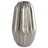 Sale Laila Ali Silver Fluted Ceramic Vase, 10