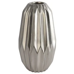 Sale Laila Ali Silver Fluted Ceramic Vase, 10