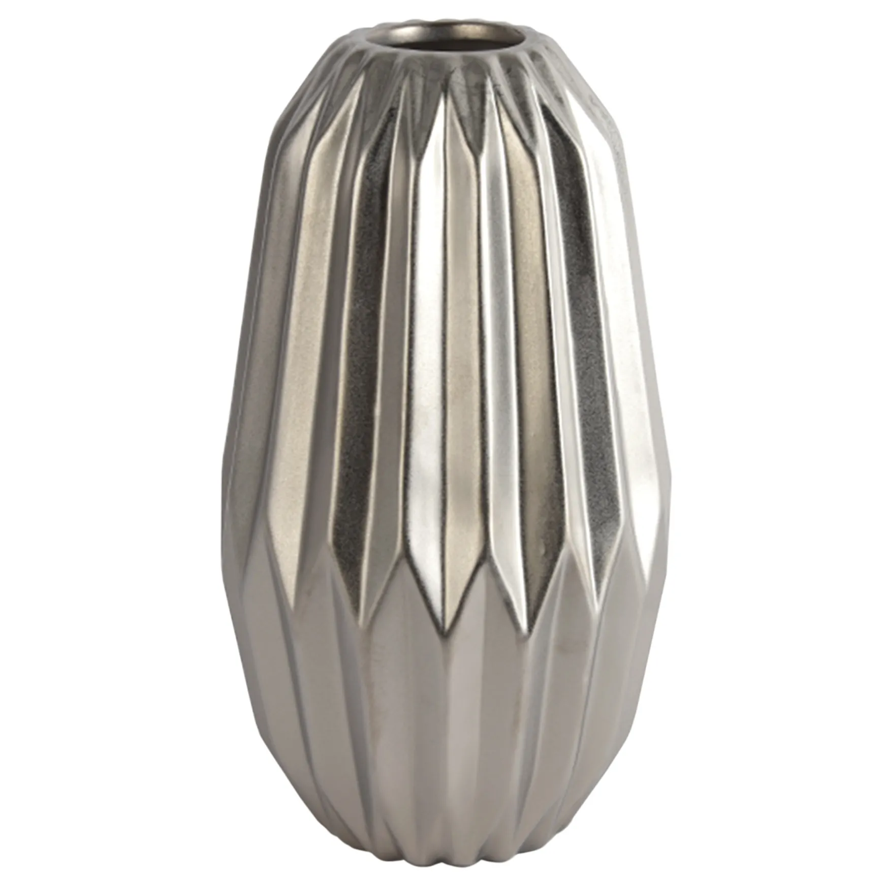 Sale Laila Ali Silver Fluted Ceramic Vase, 10