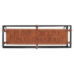 Sale Love Like Biscuits & Gravy Metal & Leather Sign, 14 4