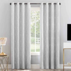 Sale Sunzero Jagger White & Grey Grommet Single Blackout Curtain Panel, 84