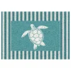 Sale Ty Pennington Sea Turtle Light Blue & White Striped Coir Mat, 18 30