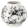 Sale White & Black Floral Ceramic Vase, 5