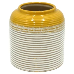 Sale Yellow & White Ceramic Vase, 6