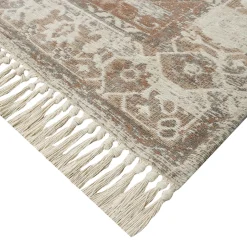 Top Sellers (B718) Honeybloom Neutral Woven Fringe Runner, 2 7