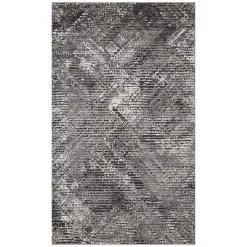 Top Sellers (D554) Estie Charcoal & Black Area Rug, 5 7