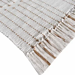 Top Sellers (D552) Honeybloom Flatweave Ivory & Beige Fringe Runner, 2 7