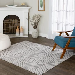 Top Sellers (D584) Venus Grey Geometric Area Rug, 7 10
