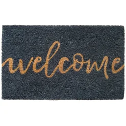 Top Sellers Grey Welcome Script Mat, 18 30