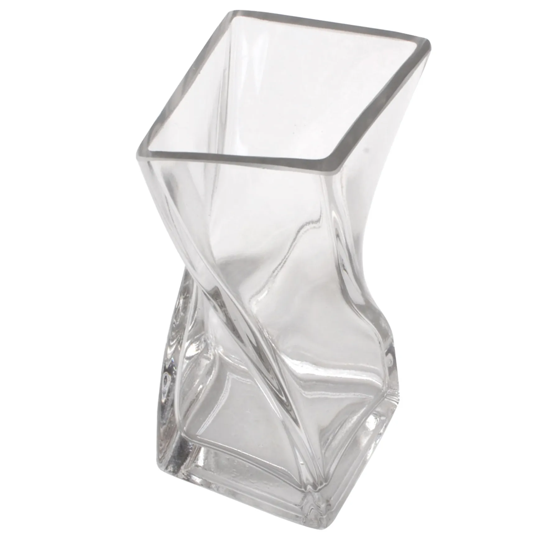 Top Sellers Laila Ali Clear Glass Twisted Pillar Vase, 7