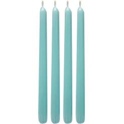 Top Sellers 4-Pack Aqua Unscented Overdip Taper Candles, 10
