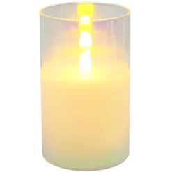 Top Sellers 3X5 Led Glass Wax Candle In Glass Cylinder 6 Hour Timer
